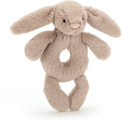 Jellycat knuffel rammelaar Bashful Beige Bunny voor baby's