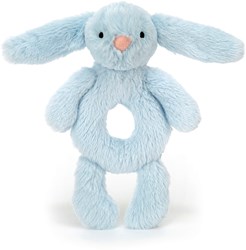 Jellycat knuffel rammelaar Bashful Blue Bunny baby speelgoed