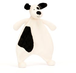 Jellycat Knuffeldoekje Bashful Zwart & Crème Puppy