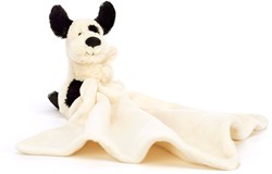 Jellycat Knuffeldoekje Bashful Zwart & Crème Puppy