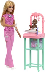 Barbie babydokter pop - modepop met baby en accessoires - speelgoed