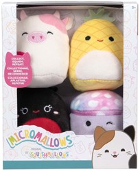 Squishmallows pluche speelgoed Micromallows 6,5 cm set van 4 multi kleuren