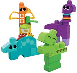 Mega Bloks dino bouwset sensorisch speelgoed voor peuters 24 blokken