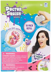 Doctor Squish squishy navulset - 10x TPR-squishies, 10x clips knutsel speelgoed