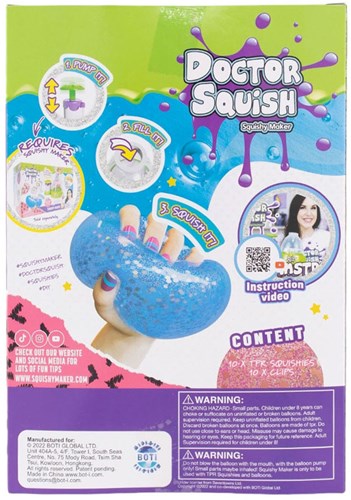 Doctor Squish squishy navulset - 10x TPR-squishies, 10x clips knutsel speelgoed-3