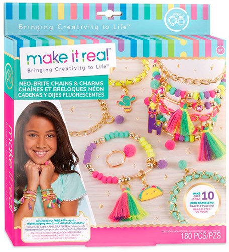 Make It Real neon armband met bedeltjes maken