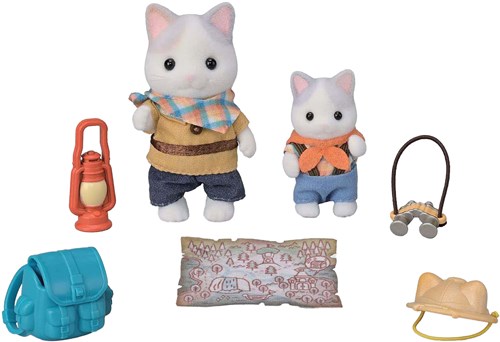 Sylvanian Families avonturiersset latte kat broer en baby poppen speelgoed-3