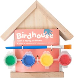BS Toys Vogelhuis hout schilderen 13 cm inclusief verf en kwast