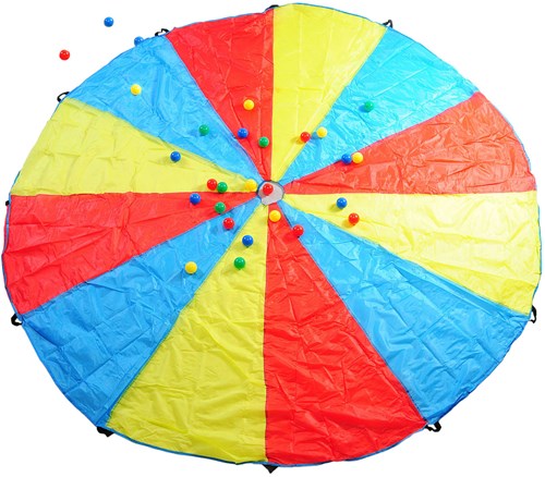 BS Toys Parachute doekspel vang- en werpspel 3 meter met ballen