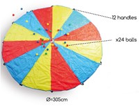 BS Toys Parachute doekspel vang- en werpspel 3 meter met ballen-2