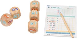 BS Toys houten dobbelspel Yatzy Junior met scoreblok en potlood
