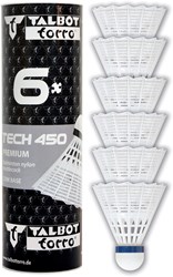Schildkröt badminton shuttlecocks nylon wit 6 stuks medium snelheid