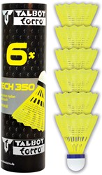 Schildkröt badminton shuttlecocks nylon 6 stuks geel medium snelheid
