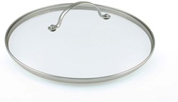 GreenPan glazen deksel universeel 24 cm - transparant - gehard glas - RVS