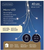 Lumineo cascadeverlichting LED warm wit 65cm timer batterij