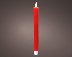 Lumineo LED dinerkaars ribbel rood 24cm set van 2 - sfeerverlichting