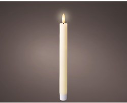 Lumineo LED dinerkaarsen set wax crème warm wit met timer 24,5cm