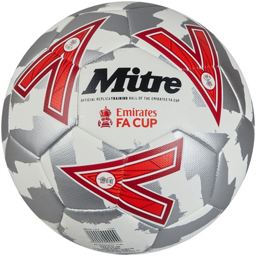 Mitre FA Cup Football 24/25 - White/Silver/Red - 4