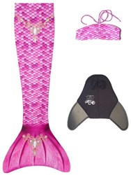 Kuaki zeemeerminstaart Princess set roze maat S voor kinderen