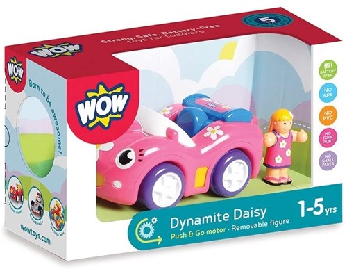 WOW Toys raceauto Dynamite Daisy roze speelgoedauto voor kinderen-3
