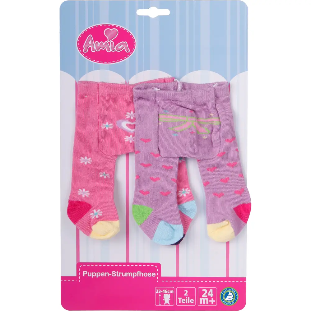 Amia poppenpanty babypop kleding multi colour 28-33 cm set