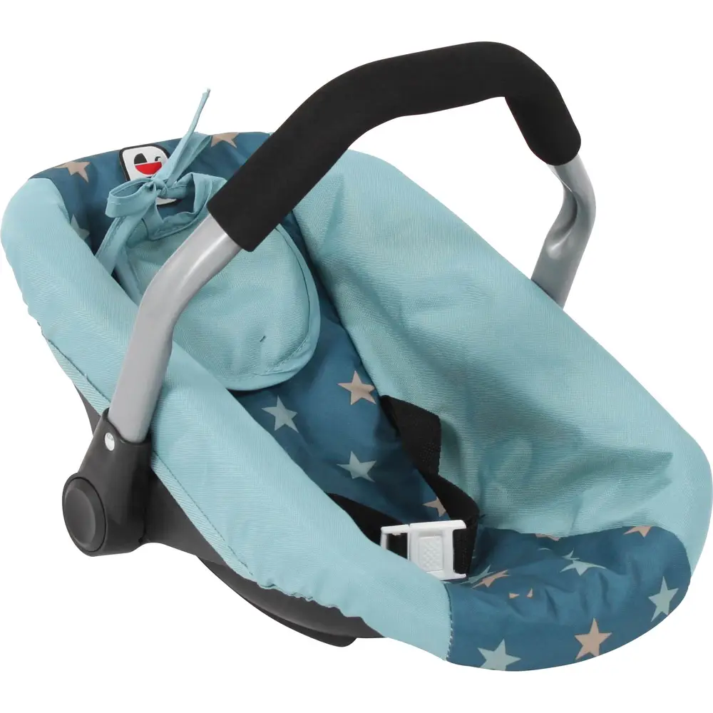 Bayer Chic 2000 poppen autostoel turquoise met draaggreep en accessoires
