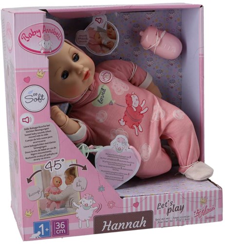 Babypop Hannah 36cm met realistische functies en accessoires