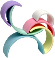 Dena Regenboog speelgoed pastel silicone 6-delig voor baby's en kinderen-3