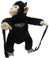 The Puppet Company rugzak chimpansee dier knuffel tas voor kinderen