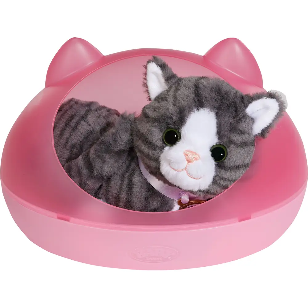 BABY born knuffelkat Cookie met geluid en kattenmand - interactief speelgoed