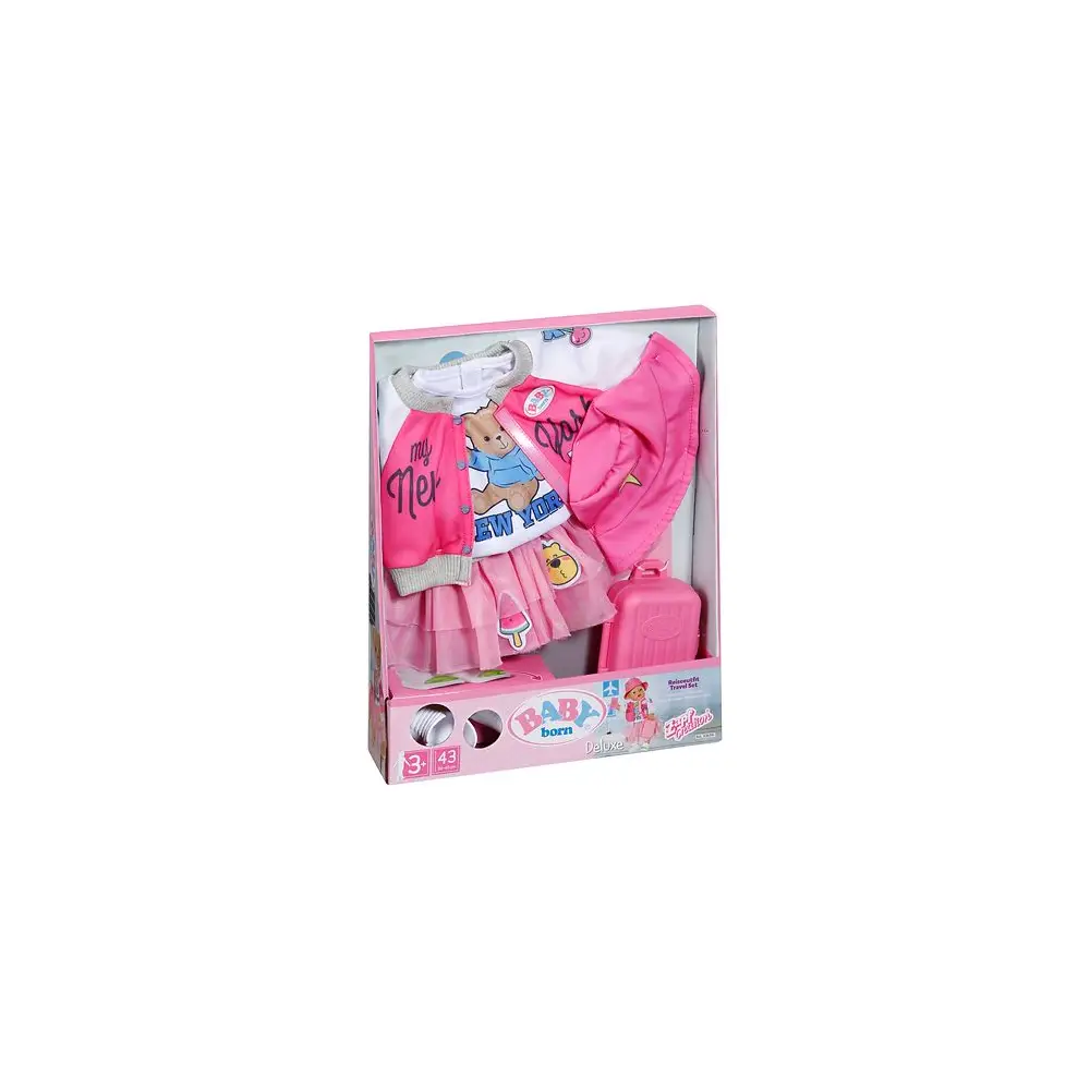 BABY born poppenkleding reisoutfit 43cm met accessoires en koffer