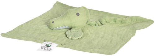 Tikiri knuffeldoekje krokodil - biologisch katoen baby comforter