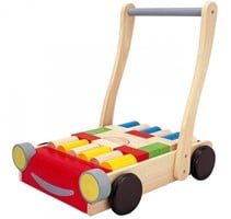 Houten loopwagen