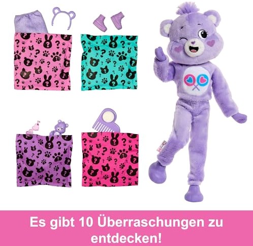 Mattel Barbie pop Care Bears paars - Cutie Reveal modepop met accessoires-3