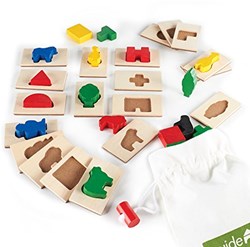Guidecraft educatief spel 3D Feel & Find - multicolor houten puzzel