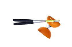 Eureka diabolo speelgoed rubber met aluminium stokken - oranje - jongleren