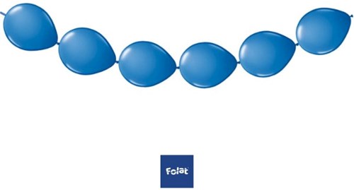 Folat - Knoopballonnen blauw 8 stuks decoratie slinger 3 meter-2