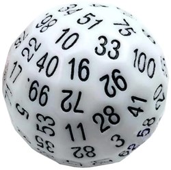 Foam Brain Games dobbelsteen 45mm D100 wit - educatief speelgoed