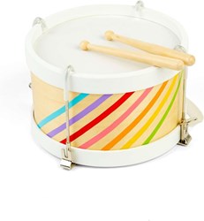 BigJigs houten muziekspeelgoed trommel met band en drumstokken