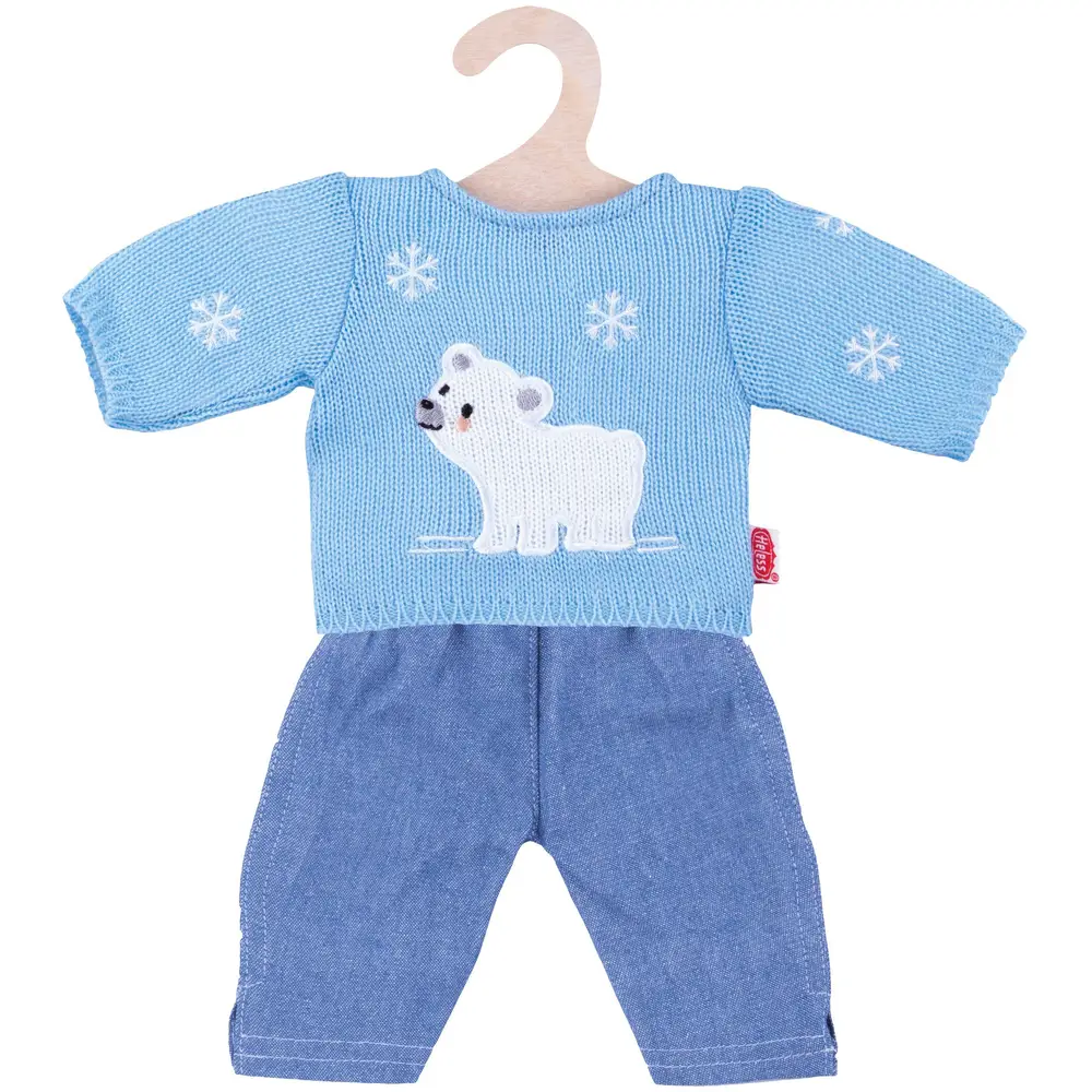 Heless poppenkleding jeans en gebreide trui 35-45 cm babypop
