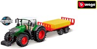 Bburago tractor speelgoed Fendt 1050 met balentrailer frictie 10cm