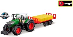 Bburago tractor speelgoed Fendt 1050 met balentrailer frictie 10cm