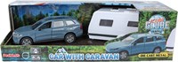 Kids GLOBE Volvo speelgoedauto met caravan 30cm - Volvo EX90-3