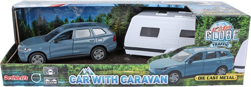 Kids GLOBE Volvo speelgoedauto met caravan 30cm - Volvo EX90-3