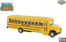 2-Play Amerikaanse schoolbus speelgoed bus - die-cast pull back 14cm