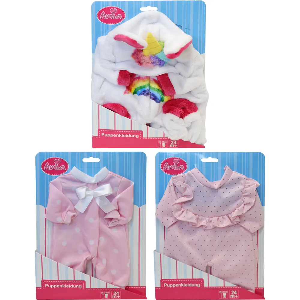 Amia poppenkleding set 36-38 cm - poppenaccessoires polyester