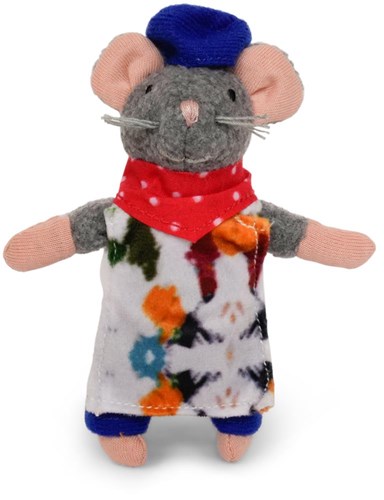 Het Muizenhuis knuffelmuis kunstenaar - pop schilder 12 cm speelgoed