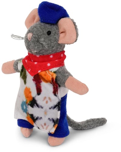 Het Muizenhuis knuffelmuis kunstenaar - pop schilder 12 cm speelgoed-2