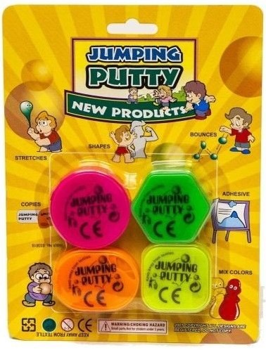 Stuiter Putty gekleurd speelgoed set van 4 stuks kleurrijk-3