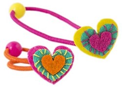 Global Affairs haarelastiek - Accessoire met hartjes voor kinderen - 8 stuks
